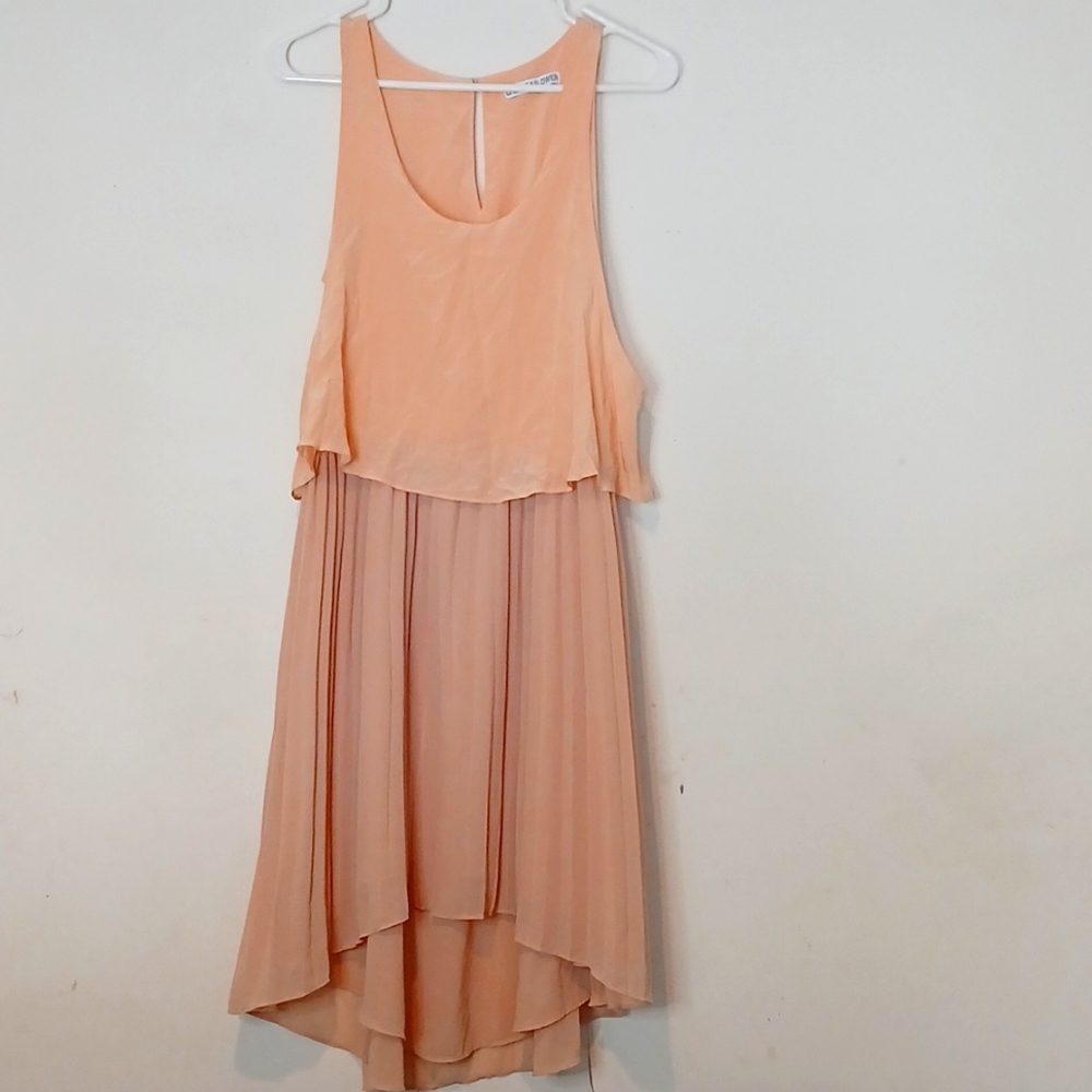 Chelsea Flower sleeveless‎ pleated layered Midi High Low Hem dress | Size: M